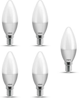Wipro 3 W Basic Standard E14 LED Bulb(Yellow, Pack of 5)
