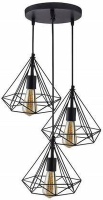 Unique Gallery Three Hanging light Chandelier Ceiling Lamp(Black)