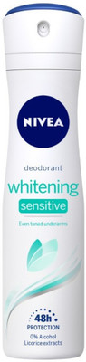 10% OFF on NIVEA Whitening Sensitive Deodorant Spray - For Women(150 ml) 10% OFF on NIVEA Whitening Sensitive Deodorant Spray - For Women(150 ml)