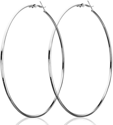 Reeka Collection Silver Hoop 5.5 CM Medium Size Brass Hoop Earring