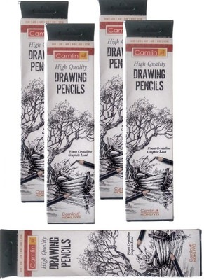 Camlin HB, 2B, 4B,6B, 8B, 10B Pencil(Pack of 5)