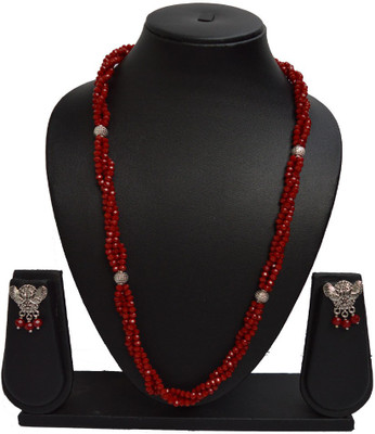 Sandhya Designer Studio Stone Red Jewellery Set(Pack of 1)