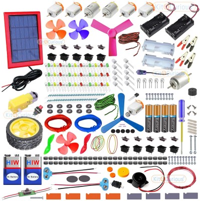 Kit4Curious All in one DIY kit - Solar, Electronic, Robotics, Electrical, Chemistry, Art, Magnetic, Invention Kit with booklet(Multicolor)