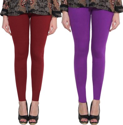 Clarita Ankle Length Ethnic Wear Legging(Maroon, Purple, Solid)