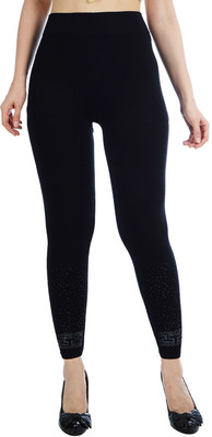 nomKLER Ankle Length  Western Wear Legging(Black, Solid)