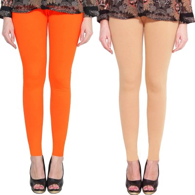 Clarita Ankle Length Ethnic Wear Legging(Orange, Gold, Solid)