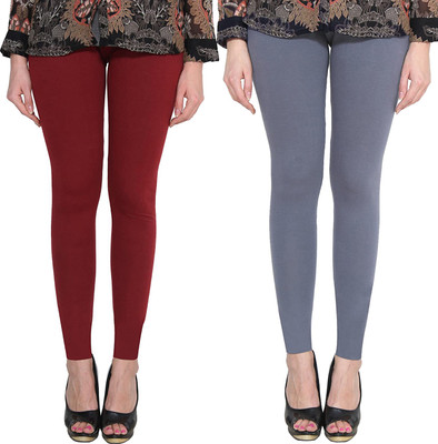 Clarita Ankle Length Ethnic Wear Legging(Maroon, Grey, Solid)