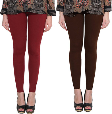 Clarita Ankle Length Ethnic Wear Legging(Maroon, Brown, Solid)