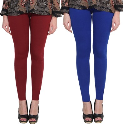 Clarita Ankle Length Ethnic Wear Legging(Maroon, Blue, Solid)