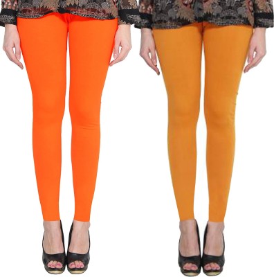 Clarita Ankle Length Ethnic Wear Legging(Orange, Yellow, Solid)