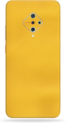 OggyBaba Vivo S1 Pro Mobile Skin(Yellow Carbon Fiber Skin With Ultra Matte Finish)