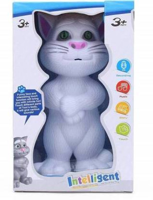 Toykit Talking Tom Cat Toy for Kids Speaking Repeats What You Say - Best Gift (white)