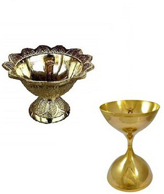 VALUE CRAFTS DIYA DEV DAS DIYA FOR DIWALI POOJAN Brass(Gold)