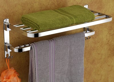 iSTAR High Grade Stainless Steel Folding Towel Rack Stainless Steel Wall Shelf Silver Towel Holder(Stainless Steel)