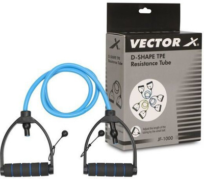 VECTOR X TPE JF-1000 Toning Tube Medium (D Shape) Resistance Tube(Blue, Black)
