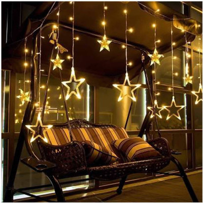 FStyler 12 LEDs 2.49 m Gold Flickering Star Rice Lights(Pack of 1)