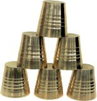 SSCREATIONS BRASS MINIATURE GLASS SET/6 | 1.25 X 1.25 X 1.25