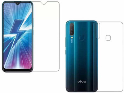 ELEF Front and Back Tempered Glass for Vivo Y15 Front Premium Tempered Glass Back 0.3mm Flexible Trink(Pack of 2)