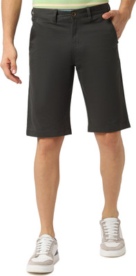 PETER ENGLAND Solid Men Green Regular Shorts