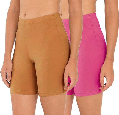 OUTFLITS Solid Women Beige, Pink Cycling Shorts