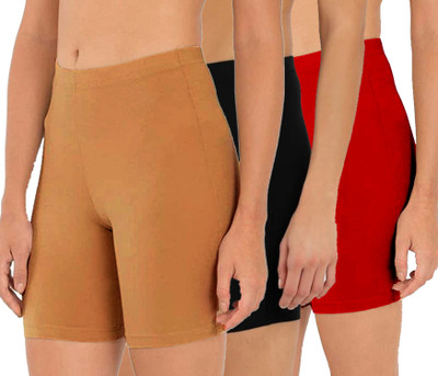OUTFLITS Solid Women Multicolor Cycling Shorts
