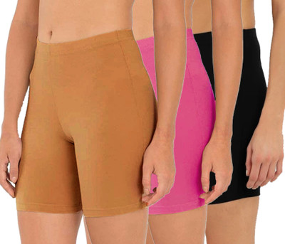 OUTFLITS Solid Women Multicolor Cycling Shorts