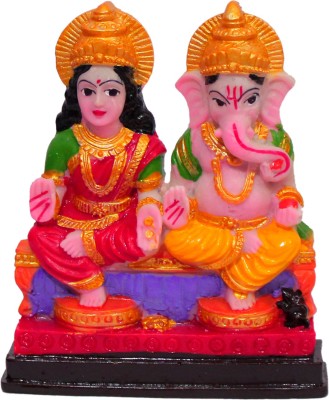 Crafting Bear Laxmi Ganesh Ji Statue - Polyresin Especially for Diwali Puja and Gift Purpose 12cm Decorative Showpiece  -  12 cm(Polyresin, Multicolor)