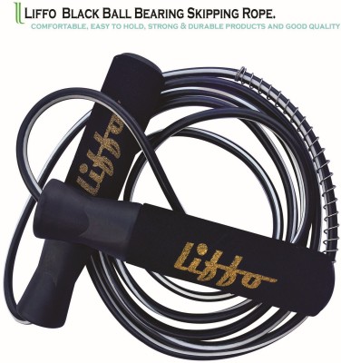 HOMMER jumping skipping rope for men women weight loss workout Ball Bearing Skipping Rope(Black, Length: 275 cm)