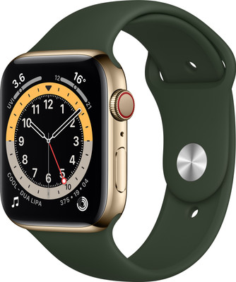 Apple Watch Series 6 GPS + Cellular(Green Strap, Regular)