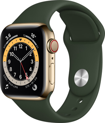 Apple Watch Series 6 GPS + Cellular(Green Strap, Regular)