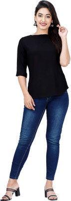 DVC Women Solid Straight Kurta(Black)