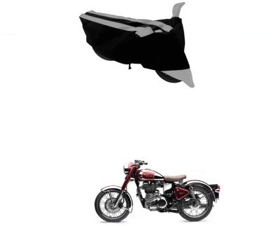 RONISH Two Wheeler Cover for Royal Enfield(Classic Chrome, Black, Silver)