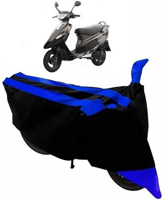 Frap Two Wheeler Cover for TVS(Scooty Pep+, Blue, Black)