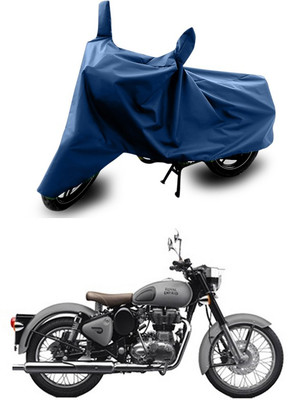 SEBONGO Two Wheeler Cover for Royal Enfield(Bullet 350, Blue)