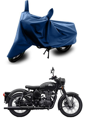 SEBONGO Waterproof Two Wheeler Cover for Royal Enfield(Classic 350, Blue)