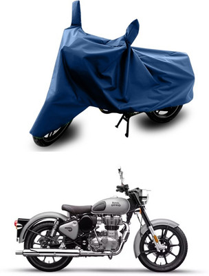 SEBONGO Two Wheeler Cover for Royal Enfield(Bullet 350, Blue)