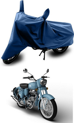 SEBONGO Two Wheeler Cover for Royal Enfield(Bullet 350, Blue)