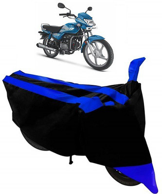 Frap Two Wheeler Cover for Hero(HF Deluxe, Blue, Black)