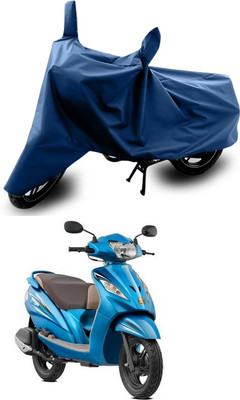 ANTHUB Two Wheeler Cover for TVS(Wego, Blue)