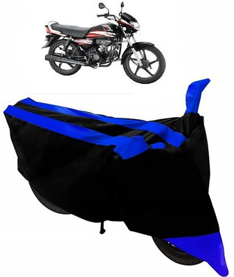 Frap Two Wheeler Cover for Hero(HF Deluxe, Blue, Black)