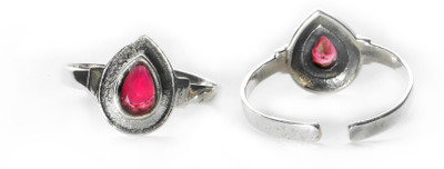 jsaj Toe ring Chutki bichiya 925 Sterling Silver ruby stone drop shape handmade toering for womens comfortable Sterling Silver Onyx Sterling Silver Plated Toe Ring