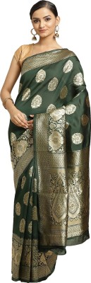 Shaily Retails Woven Bollywood Silk Blend Saree(Green)