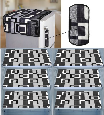 E-Retailer Refrigerator  Cover(Width: 99 cm, Value For Money Combo Pack Of 8 Piece, Black)