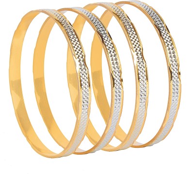 Shining Jewel Brass Gold-plated Bangle(Pack of 4)