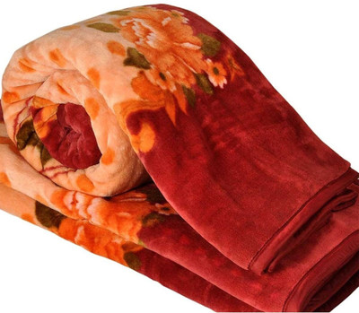 Swikon star Floral Double Mink Blanket for  Heavy Winter(Polyester, Multicolor)