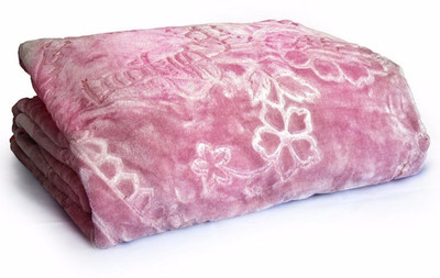 GKM Floral Double Mink Blanket for  Heavy Winter(Polyester, Multicolor)