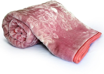 GKM Floral Single Mink Blanket for  Heavy Winter(Polyester, Multicolor)