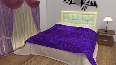 Swikon star Self Design Double Mink Blanket for  Heavy Winter(Polyester, Purple)