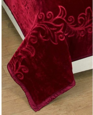 RANGNEEL Floral Double Swaddling Baby Blanket for  AC Room(Microfiber, Maroon)