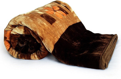 GKM Floral Single Mink Blanket for  Heavy Winter(Polyester, Multicolor)
